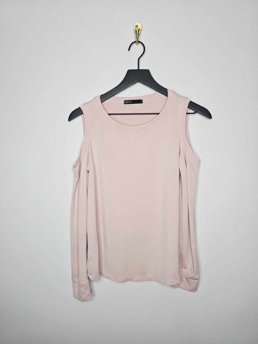gibson Ballet Pink Cold Shoulder Long Sleeve Top Size Small
